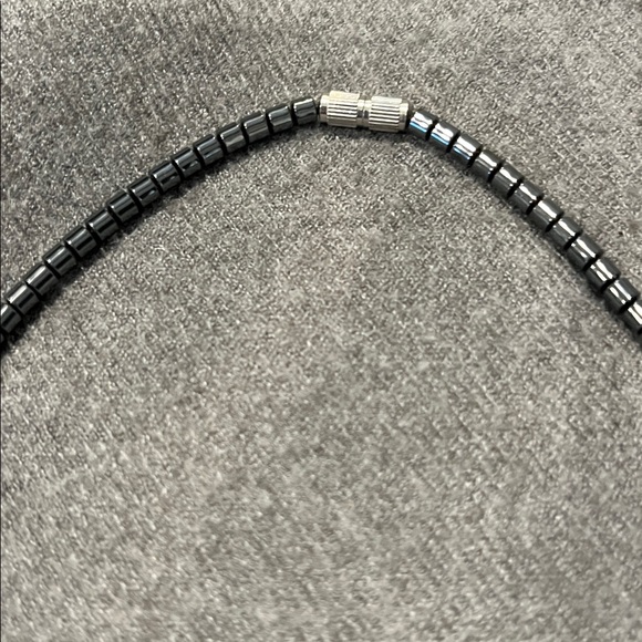 🌻3/$15 Hematite Necklace with Tigereye Cross - Picture 3 of 4